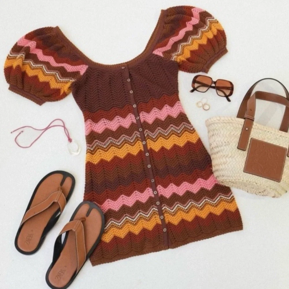 NWT SPELL THE ZIGGY CROCHET MINI DRESS |Size Medium - Picture 6 of 9